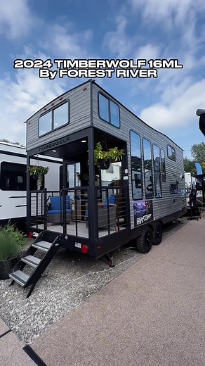 Amazing tiny home on wheels! 2024 Forest River Timberwolf 16ML that inly weighs 7,200lbs! #rv #tinyhome #camper #travel #tinyhouse #tinyhomeonwheels #camper #mylesrvs #firmlyunbound