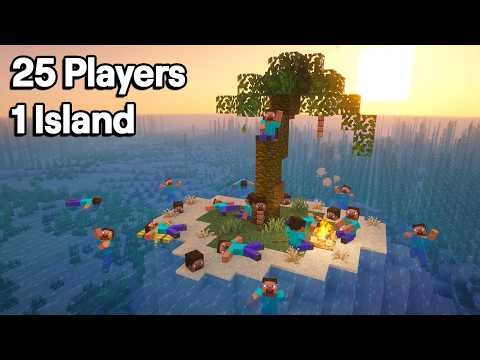 25 Players Survive on Minecraft's Smallest Island Together