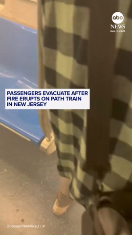 Passengers evacuate as fire erupts on PATH train in New Jersey