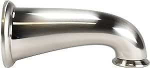Danco 10319 Decorative 8-Inch Tub Spout, Brushed Nickel, 8 Inches/Pull Down Diverter