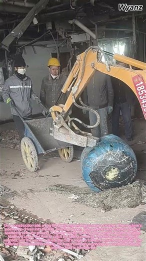 crusher puncturing bag to unload material | daily construction routine