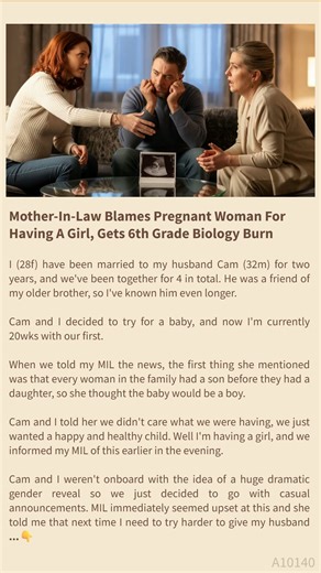 Mother-In-Law 🍸 Blames Pregnant 💁 Woman For Having A Girl, 🌗 💐 Gets 🚂 6th Grade Biology Burn | Read it Realities