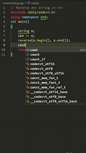 Reverse any String in c++