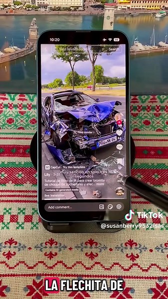 Tutorial de filtro de IA para crear bromita de choque de coche falso y efecto IA del instante antes del desastre. Hice una bromita de choque de coche falso, aquí el tutorial para crear el efecto IA de
