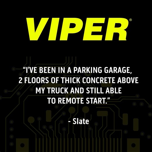 "I love it. Remote start works consistently and the LCD lets me know if the truck is locked or not. Signal penetration is very good. I've been in a parking garage, 2 floors of thick concrete above my truck and still able to remote start it. I can be inside my school building and remote start before walking the 150 yards to my truck." — Slate (review posted on Amazon) https://bit.ly/4pXyKSQ #VIPER #VIPERsecurity #VehicleSecurity #OnlineReview #CustomerReview #RemoteStart #Testimonial | VIPER
