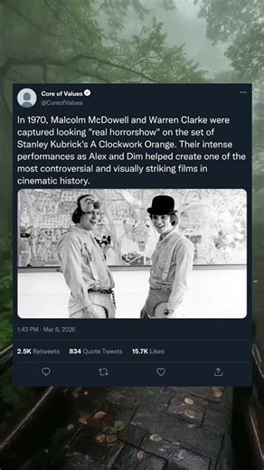 Rare On-Set Moment from A Clockwork Orange (1970)#AClockworkOrange #Kubrick #VintageCinema #Movie