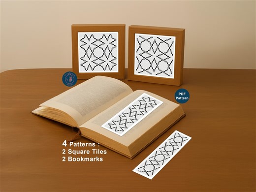 Moroccan Tile Cross Stitch Pattern, Geometric Bookmarks (PDF Pattern) - Etsy