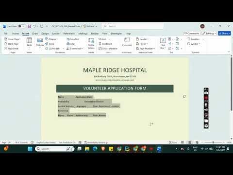 Shelly Cashman Word 365 | Module 10: SAM Project B Maple Ridge Hospital