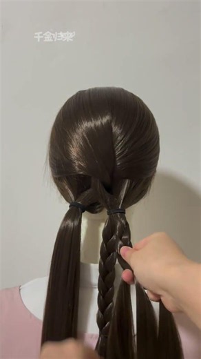 🎀 Cute Double Braided Pigtail Hairstyle | Easy Ribbon Hair Tutorial for Girls #Hairstyle #hair