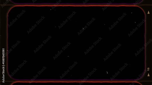 4k Retro cinematic film strip overlay sliding from up to down with glowing light leaks, dust particles, and scratched vintage texture, ideal for old movie style transitions, nostalgic intros.