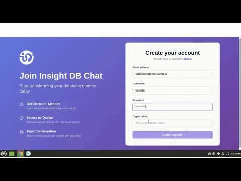 Insight db : Chat with your database! ( Sign-up process)