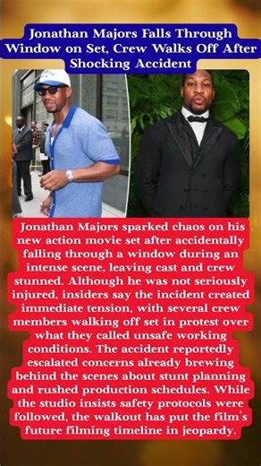 Jonathan Majors Falls Through Window on Set, Crew Walks Off After Shocking Accident