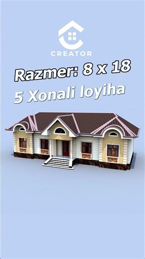 ✅️ 3 Soʻtix yerga Yosh oila uchun 5 Xonali uy loyiha 254-Variantimiz #home #design #shorts #villa