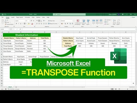 How to use TRANSPOSE Function in Microsoft Excel