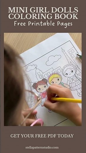 Mini Doll PDF Pattern with Easy Sewing Tutorial and Free Coloring Pages