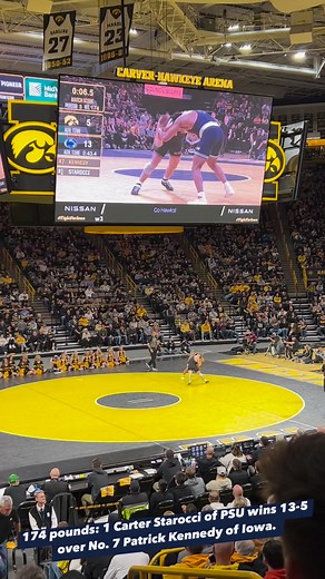 5.3K views · 18 reactions | 174 pounds: 1 Carter Starocci of PSU wins 13-5 over No. 7 Patrick Kennedy of Iowa. | The Pin Doctors | Facebook