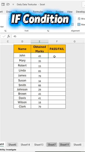 Excel IF Function #ytshorts #ai #if #iffunction #trending #exceltips #tricks #excel #yt #beginners