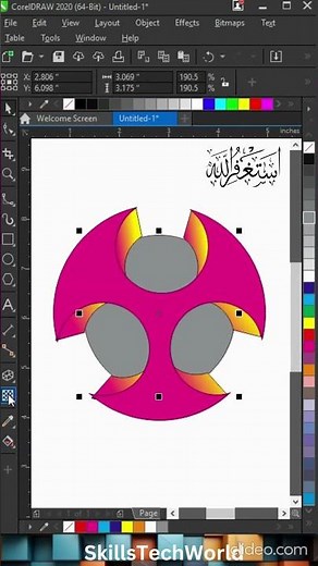Coreldraw tutorial🔥 l 3D logo using extrude & drop shadow tool in coreldraw l Interactive fill tool