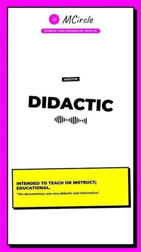 Learn English: What is Didactic? | Vocabulary Shorts
