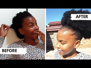 How to style short afro hair using a ponytail (simple way),back to school styles