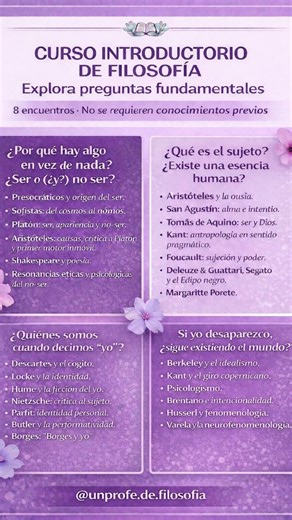 Matias Buono on Instagram: "¿Querés aprender filosofía pero los cursos introductorios te parecen todos iguales? Te propongo un abordaje diferente, dónde recorreremos la historia de la filosofía pero desde una perspectiva problemática y con una mirada interdisciplinar. Están todos/as invitados/as a participar de este curso de verano de 8 encuentros donde vamos a abordar 4 núcleos conceptuales en diálogo entre filosofía, psicología y literatura de forma sincrónica y grupal. Inscripciones en el Goo