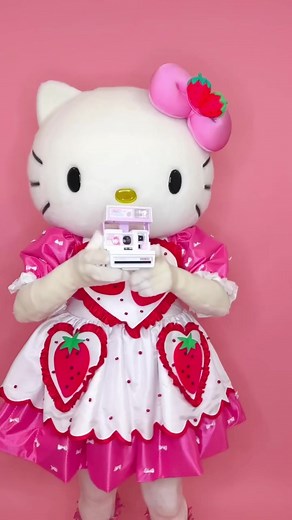 Gorgeous 🍓 The #HelloKitty Strawberry Polaroid Camera is back in stock on Sanrio.com ✨ Link in bio. #polaroid #camera
