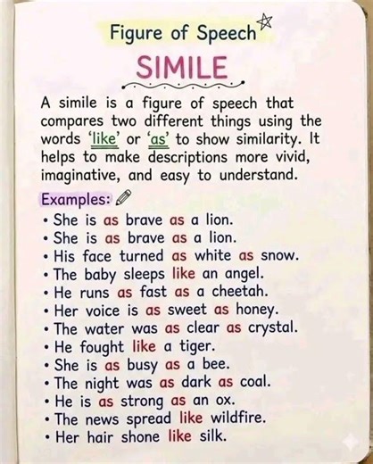 SIMILE || figure of speech || figurative language #simile #alliteration #personification