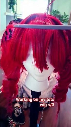 first time styling a wig #teto #cosplay #cosplayanime #wig #wig styling #tending