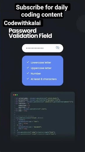 This password field checks your strength in real-time try to break it #CodeWithKalai #shorts #coding