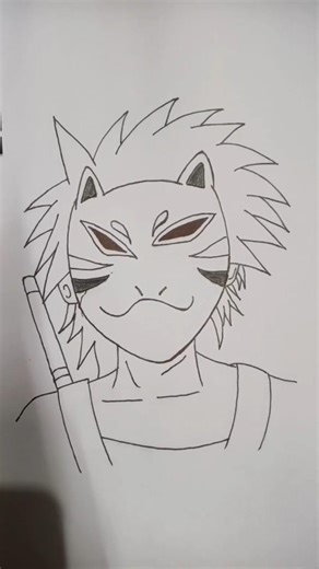 Easy Anime Mask Drawing ✍️ | Cool Anime Sketch #shorts