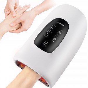 Electric Hand Massage with Touchscreen，3Modes of Compression and Heating,Cordless Hand Massager Machine for Carpal Tunnel Airbag Acupoint Pressing,Ideal Gifts for Women Type-C Charging