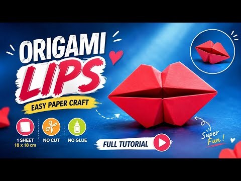 How to Make Origami Lips 👄 | Easy Paper Craft Tutorial