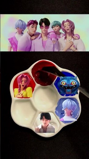 Kpop demon hunters color mixing #kpopdemonhunters #colormixing #huntrix #sajaboys #color party