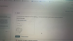 Part DIf a second ball were dropped from rest from height y_{m... | Filo