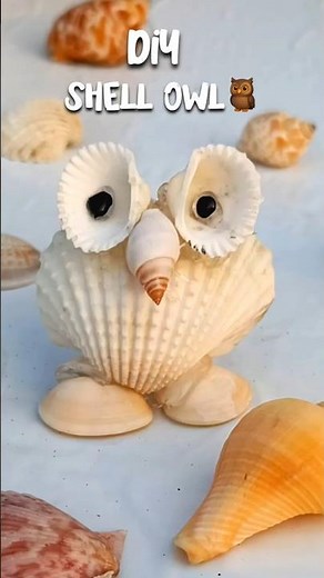 DIY Sea Shell Owl 🐚🦉 | Easy Sea Shell Craft #Shorts #DIY #SeaShell