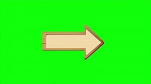 Download Wooden Arrow Sign Pointing Right on Green Screen Background. for free