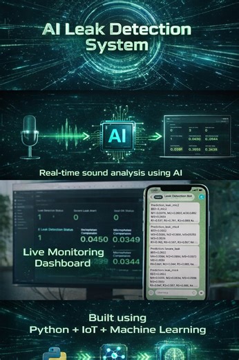 AI-Powered Leak Detection System – Real-Time Monitoring I’m excited to share my latest project where I built a real-time leak detection system using AI and sound analysis. 🔍 How it works: •… | Theaneshwaran Ravi
