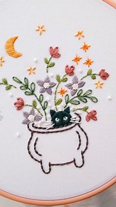 1.5K views · 15 reactions | If you love black cats, spiders and magic, then our new beginner Purrfect Potion kit is for you! ‍⬛✨慄‍♀ It’s a wonderful way to learn and practise beginner stitches such as back stitch, satin stitch, French knots and lazy daisy. Grab your kit to stitch it up in time for Halloween: cleverpoppy.com ️️ #embroidery #modernembroidery #Halloween #DIY #HalloweenDIY | Clever Poppy | Facebook