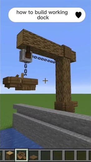 Minecraft: how to build working dock #minecraft #shorts