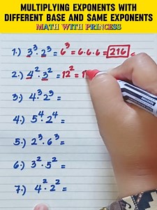 2.5K views · 16 reactions | Multiplying Exponents With Different Base and Same Exponents #math #mathwithprincess #mathviral #mathlessons #mathematics #mathreview | Math with Princess | Facebook