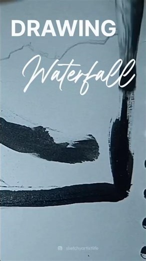watch full tutorial of drawing waterfall on my YouTube channel waterfall painting tutorial