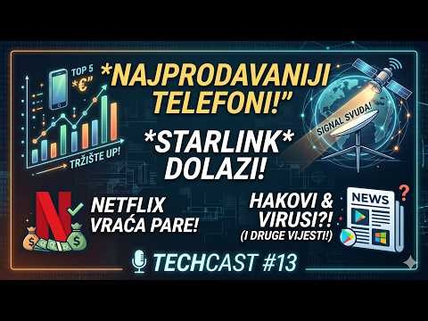 NAJPRODAVANIJI telefoni, STARLINK dolazi, Netflix vraća pare i druge VIJESTI | TECHCAST #13