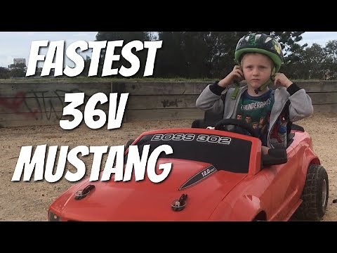 Fastest 36v Modified Power Wheels Mustang Drifting.Best Electric ride on car for kids.