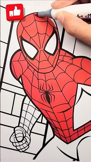 SPIDER-MAN Coloring PAGE #spiderman #spidey #coloringpages #coloringmarkers #marvel #markers