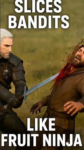 Geralt Slices Bandits Like Fruit Ninja 😂 | Witcher 3 Combat Short