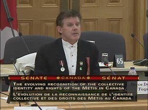 Bryce Fequet answers questions from the Senate committee on Aboriginal Peoples