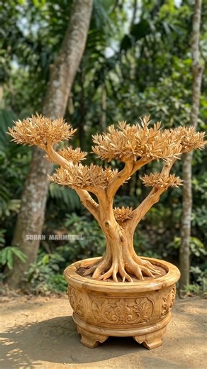 Amazing Wooden Olive Tree Craft by Old Man | Relaxing Rural Woodworking(ASMR) #woodwork #satisfying