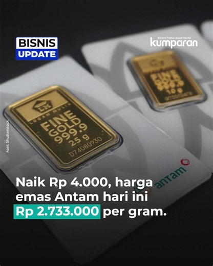 Harga emas PT Aneka Tambang Tbk (ANTM) atau Antam terpantau naik pada perdagangan Rabu (17/6). Seperti yang tertera dalam situs Logam Mulia, harga emas hari ini naik Rp 4.000 ke level Rp 2.733.000 per gram. Sementara itu, harga jual kembali atau buyback emas Antam hari ini ada pada posisi Rp 2.514.000 per gram. Dalam PMK Nomor 48 Tahun 2023, konsumen akhir dibebaskan Pajak Penghasilan (PPh) saat membeli emas batangan. Namun, pengusaha emas wajib memungut PPh 22 sebesar 0,25 persen dari harga jua
