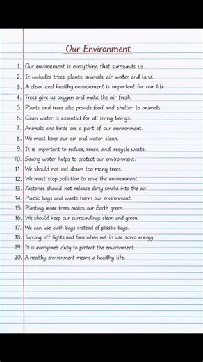 Our Environment – 20 Lines Essay