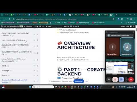full stack react, .NET, sql server app